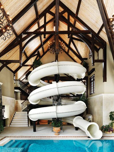 Awesome indoor slide for pool