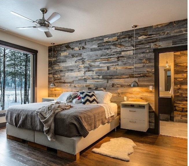 Wooden accent wall