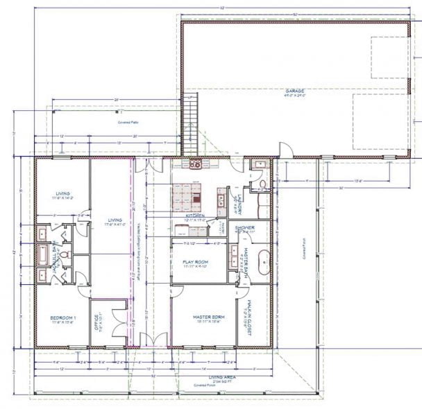 Brandons Barndominium Floor Plan 608x590 