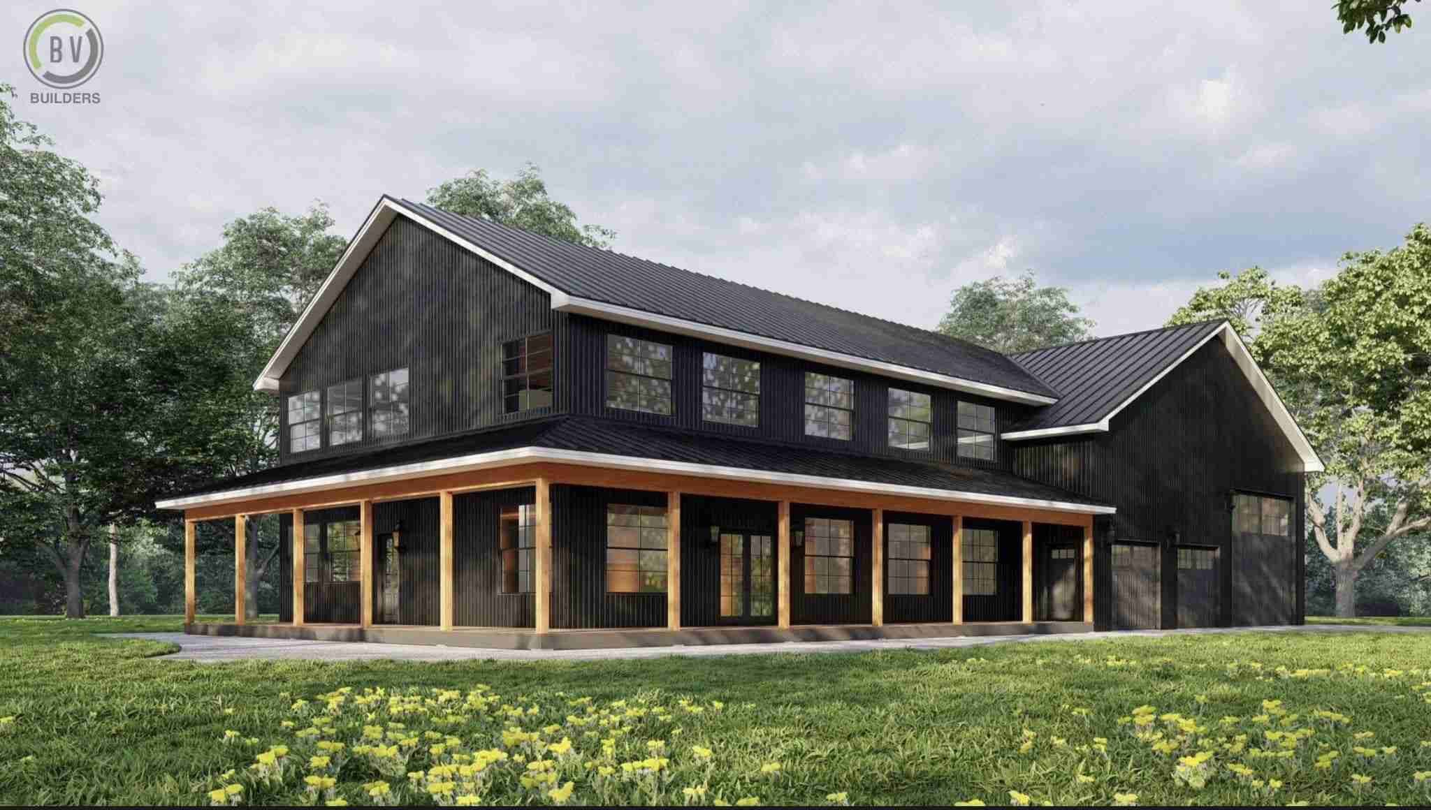 7 Black Barndominium Ideas Fitting Floor Plans In 2024   Elegant Black Barndo Lindsey M 